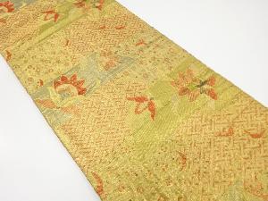 アンティーク　佐賀錦　唐花に古典柄織り出し袋帯（材料）